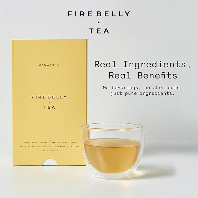 Firebelly Tea Paradise, Organic Chamomile, Lemon Verbena & Lavender Tea, Loose Leaf Herbal Blend, Caffeine Free, Relaxing Calming Tea for Evening & Sleep Support, 1.59oz - Bloomnest