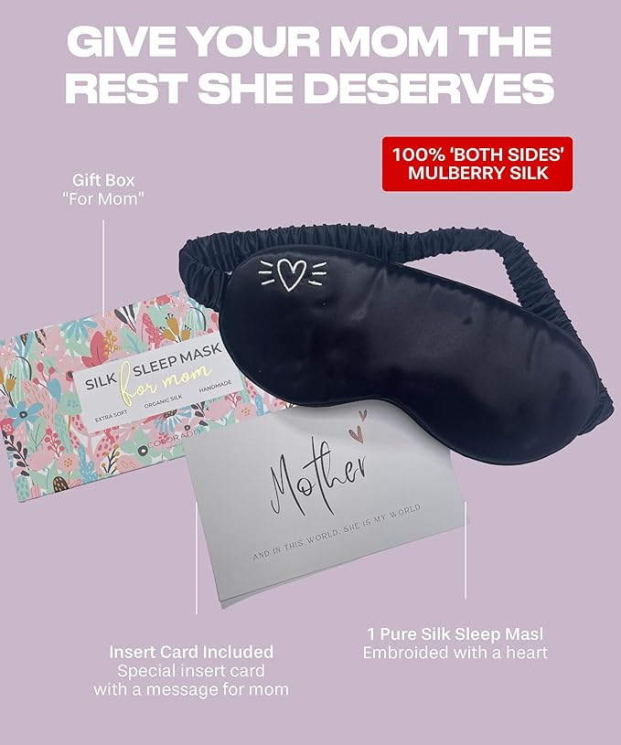 Silk Sleep Mask - Mothers Day Gift for Mom - Unique and Thoughtful Mom Gift - Perfect for Moms First Mothers Day and Women You Love, Mom from Daughters by Colorado Home Co. - Bloomnest