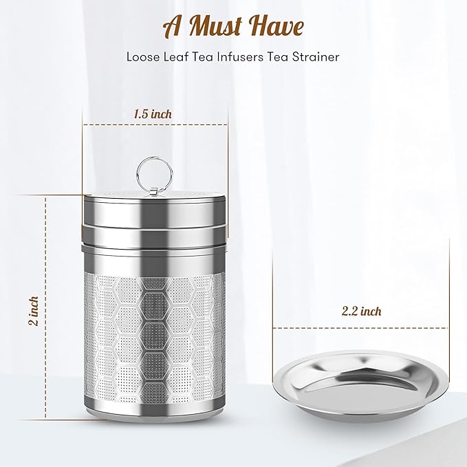 Tea Infusers for Loose Tea (1 Pack), 18/8 Stainless Steel Tea Strainer, Extra Fine Mesh Tea Diffuser for Brewing Tea, Spices & Seasoning - Bloomnest