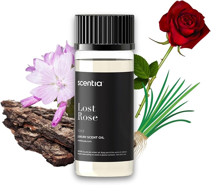 Scentia Hotel Diffuser Oil Inspired by Fairmont Hotel - 50 mL 1.69 fl oz -Essential Oil Blend Rose, Oud Wood & Clove Notes for Aromatherapy Diffusers Date Night, Romance Night Gift - Lost Rose - Bloomnest