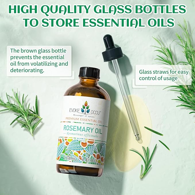 EVOKE OCCU Rosemary Oil for Hair Growth, Nourishing Scalp, Relieving Hair Loss & Reducing Dandruff - 4 Fl Oz - Bloomnest