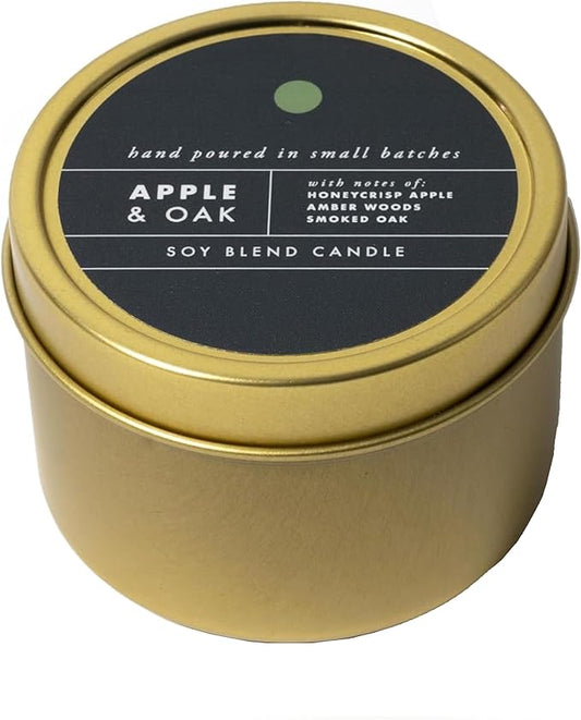 ScentAir Tin Candle - 3 oz. Soy Wax Blend Candle Hand Poured in Small Batches, Up to 20-Hour Burn Time, Seasonal Holiday Scent, Apple & Oak - Bloomnest