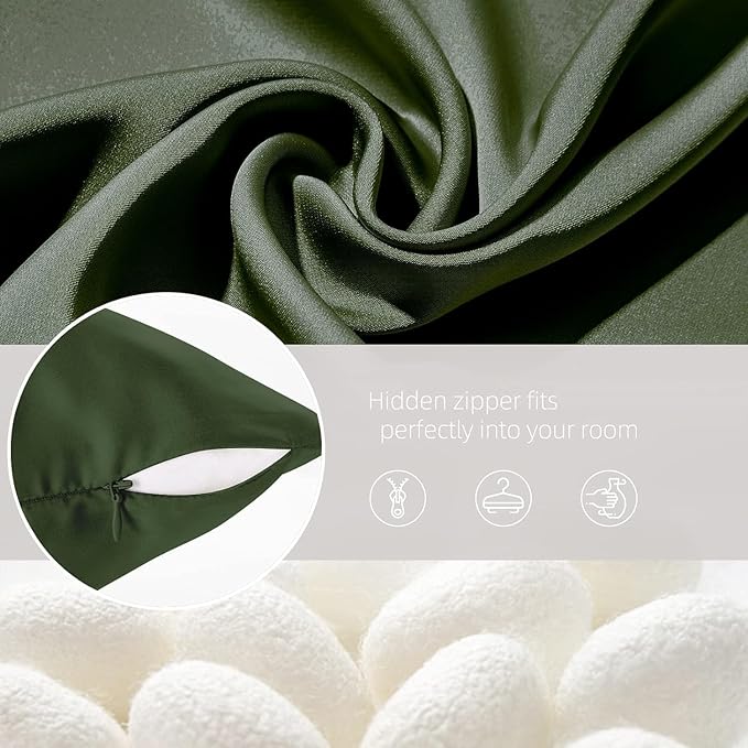 Silk Body Pillow Cover Pillow Pillowcase Soft Body Pillow Cover Pillow Case Mulberry Silk Pillowcase for Sleep(Green,20"X 54",1pc) - Bloomnest