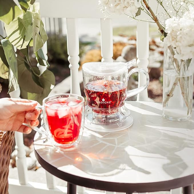 GROSCHE Aberdeen Tea Infuser Teapot & Smart Tea Maker - BPA-Free, Drip-Free Design | Coaster | Easy Brew | Easy Clean Steeper (17.7 oz - 525 ml) - Bloomnest