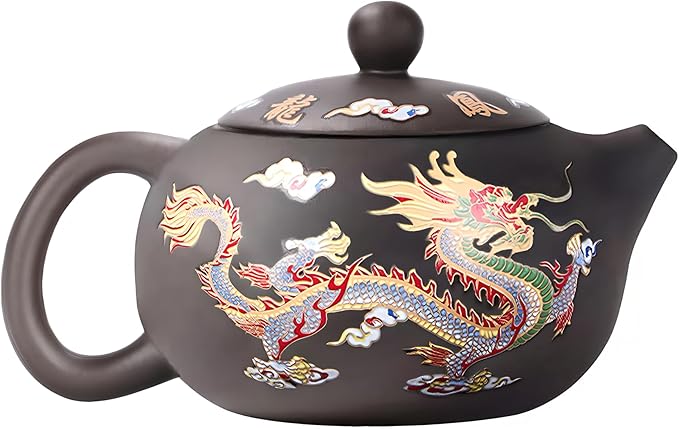 Hand-made Dragon and Phoenix Color-changing Purple Clay Teapot Zisha Tea Pot Kung Fu Tea Set Tea Lover‘s Gift (Teapot) - Bloomnest