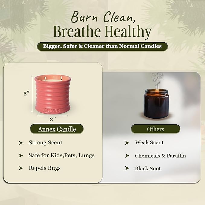 Scented Luxury Candles in Handmade Ceramic Jars, Soy Wax | Canal Rose – Rose Bud & Oud Scented, Large Candle | Non Toxic, 2 Wicks, Reusable Big Pink Jar | Natural Spring Aromatherapy for Women & Men - Bloomnest