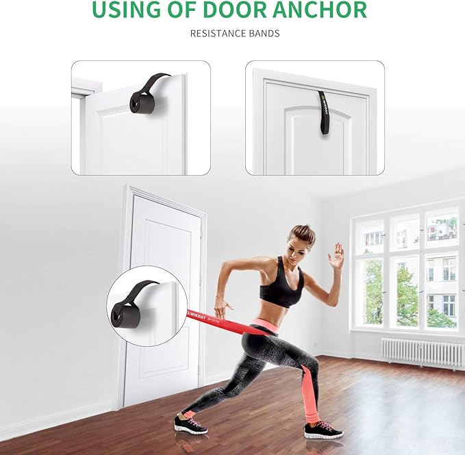 Resistance Bands, Pull Up Bands, Workout Bands for Exercise, Thick Heavy Resistance Band Set with Door Anchor, Elastic Bands for Body Stretching, Crossfit Training at Home/Gym Men & Women Women