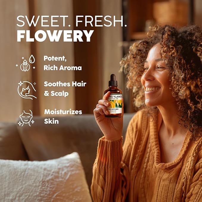 KUKKA Ylang-Ylang Essential Oils - 4 Fl Oz - for Hair, Skin, Diffuser, Aromatherapy & DIY Soap Making Scent - Bloomnest