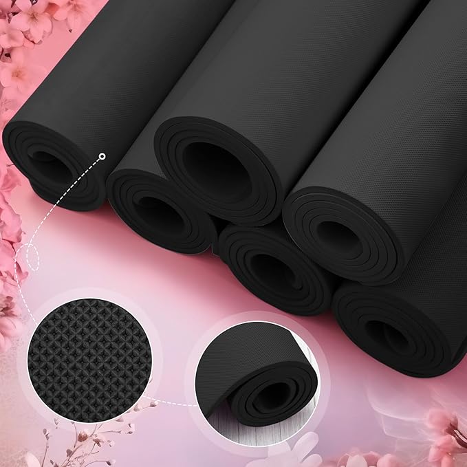 Timgle 6 Pcs 10mm Thick Yoga Mat Bulk, 68 x 24 Inches, Anti-Slip Tear-Resistant Exercise Mat for Adult Fitness, Stretching, Workout and Studio - Bloomnest