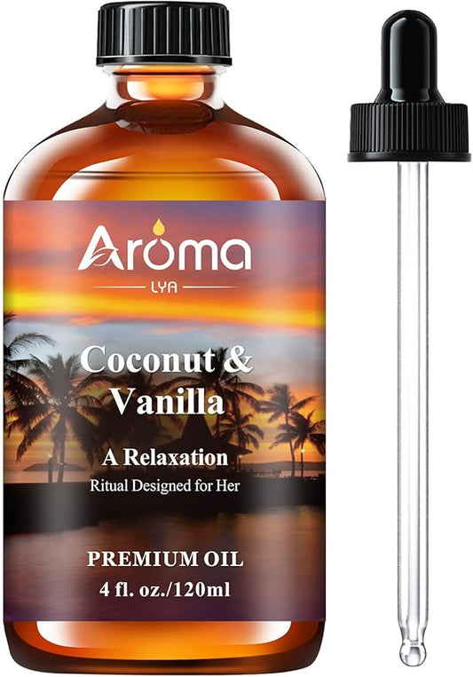 Coconut Vanilla Essential Oil 4fl.Oz - Essential Oils for Diffusers for Home & Aromatherapy - Vanilla Oil for Diffuser, Scented Oils for DIY Soap, Candle Making Bloomnest