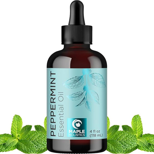 Peppermint Essential Oil for Diffuser Aromatherapy - 100% Pure Peppermint Oil for Hair Skin and Nails Plus Undiluted Refreshing Aromatherapy Essential Oil for Diffusers Baths and Topical Uses 4oz - Bloomnest