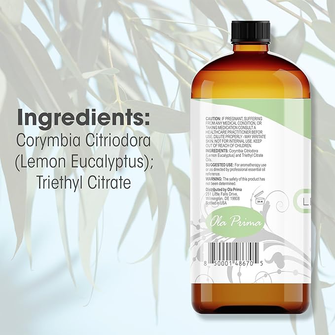 Ola Prima Lemon Eucalyptus Essential Oil - Therapeutic Grade Aromatherapy Oil for Diffuser, Cleaning (16oz Bulk) - Bloomnest