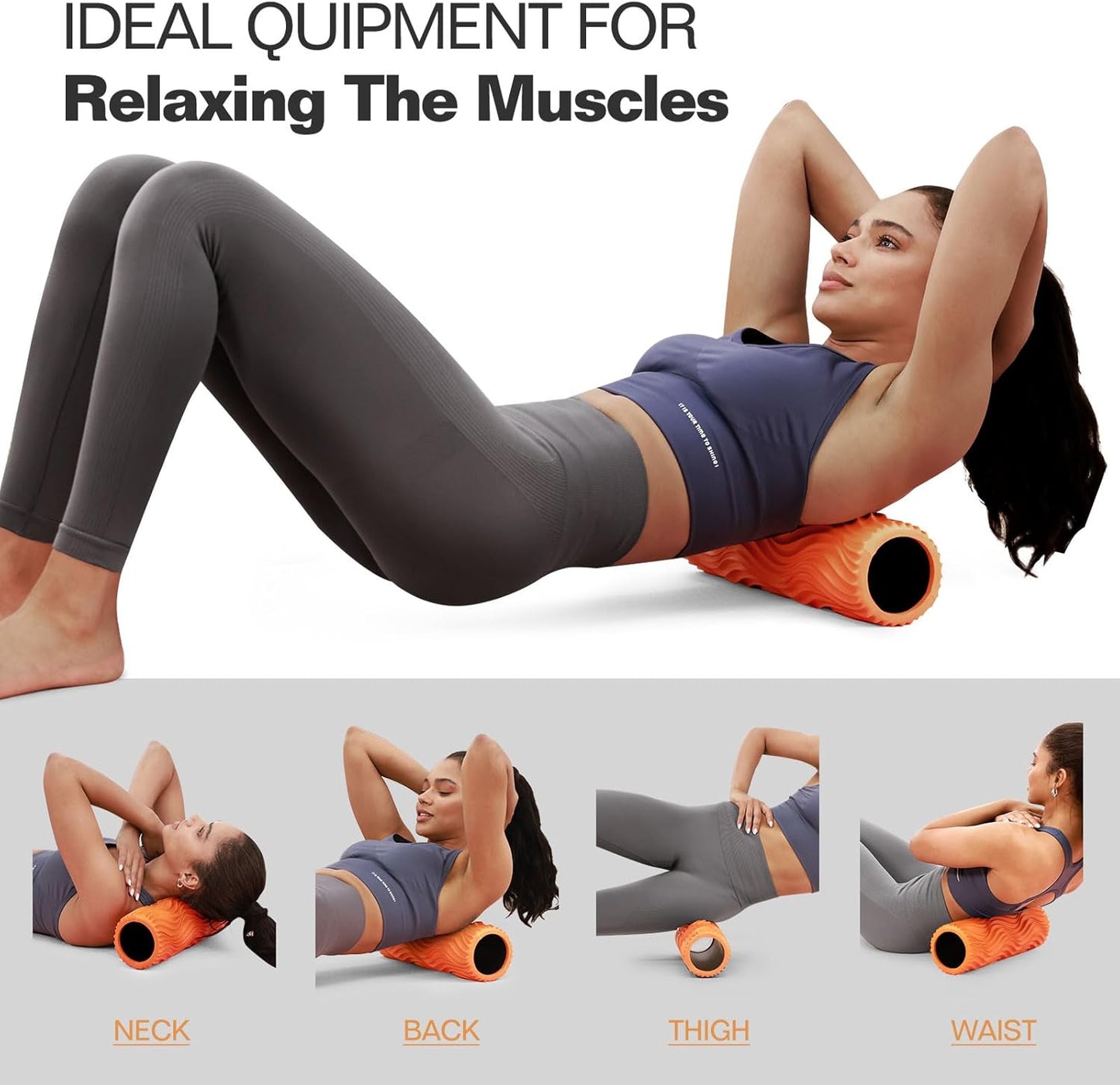Foam Roller, Trigger Point Foam Roller Massage Roller for Physical Therapy & Back Pain, Deep Tissue Massage Roller for Exercise, Pilates, Yoga (Orange)