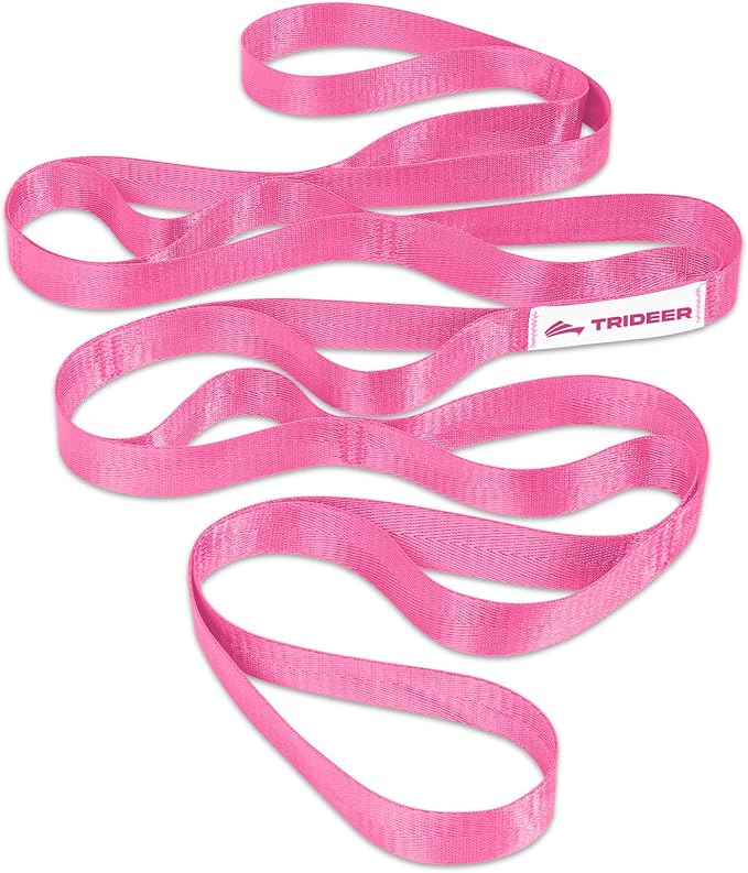 Trideer Stretching Strap Yoga Strap Physical Therapy for Home Workout, Exercise, Pilates and Gymnastics, 10 Loops Non-Elastic Stretch Bands with Aesthetic Packaging for Women & Men - Bloomnest