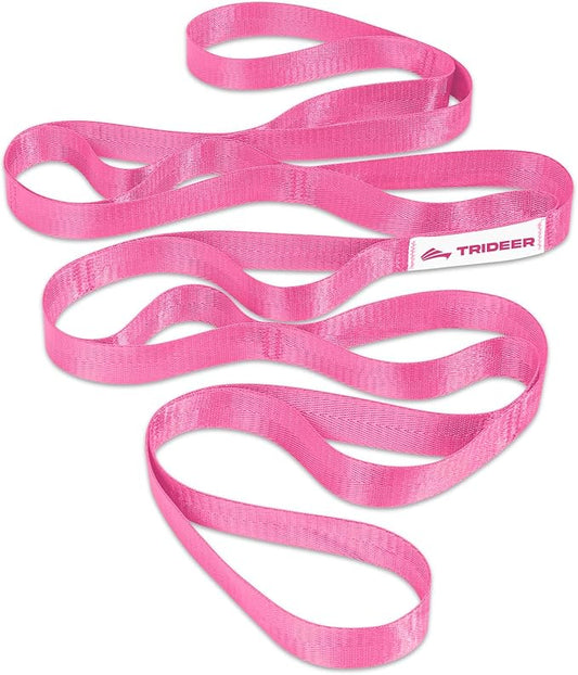Trideer Stretching Strap Yoga Strap Physical Therapy for Home Workout, Exercise, Pilates and Gymnastics, 10 Loops Non-Elastic Stretch Bands with Aesthetic Packaging for Women & Men - Bloomnest