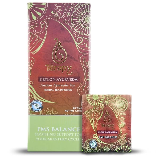 Térapy Ceylon PMS Balance Tea For Women - Soothing Support for PMS Relief, Hormonal Balance, Monthly Cycle support & Period Tea - 100% Natural Herbal Ingredients - Red Hibiscus, Cumin, Licorice & More Herbs - Bloomnest