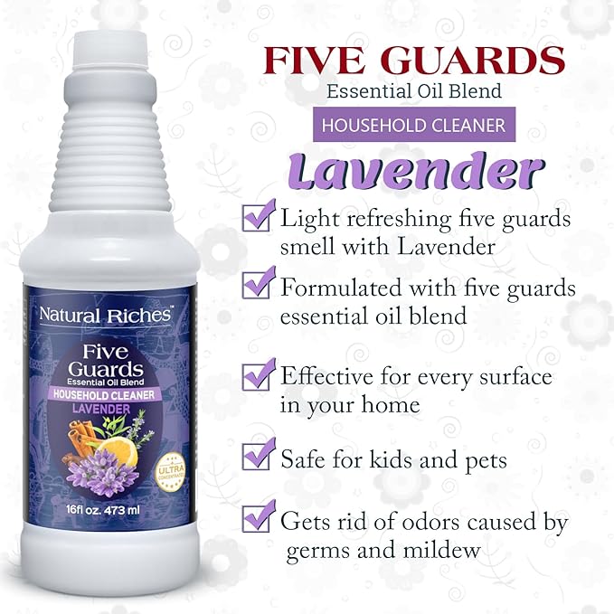 Natural Riches Household Cleaner Concentrate Five Guards Lavender scent from The Tales of French stories of Thieves Essential oil Blend household cleaner - 16 fl oz - Bloomnest