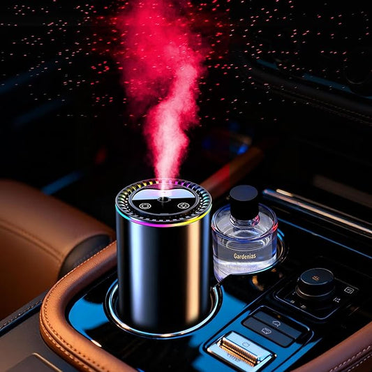 Smart Car Air Freshener Diffuser, Car Essential Diffuser with Starry Sky Projection, Auto On/Off, 3 Mode Adjustable Rechargeable Aroma Diffusers, Design for Bedroom, Office, Restrooms - Bloomnest