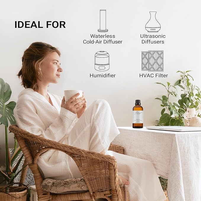 JCLOUD White Tea Hotel Diffuser Oil, Aromatherapy Essential Oils Blend for Ultrasonic and Waterless Diffuser, Home Luxury & Hotel Scents 100mL - Bloomnest