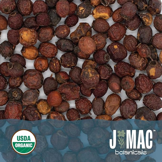 J Mac Botanicals, Organic Dried Hawthorn Berries Whole (16 oz) Hawthorn berry from Eastern Europe, certified Organic hawthorn berry tea, Hawthorne berries bulk resealable bag, Dried Hawthorn berries - Bloomnest