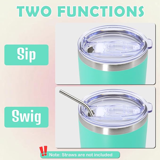 20oz Tumbler Stainless Steel Tumbler Cup with Lid Vacuum Insulated Double Wall Travel Mug, Durable Powder Coated Travel Coffee Tumbler Mug for Hot & Cold Drinks, Light Blue,4 Pack