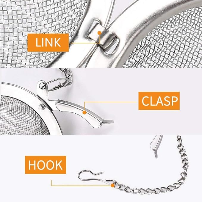 Fu Store 2pcs Stainless Steel Mesh Tea Ball 2.1 Inch Tea Strainers Teas Infuser Strainer Filters for Teas - Bloomnest