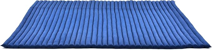 Leewadee - Foldable Floor Mattress - Japanese Roll Up Futon -Trifold Tatami Mat- Guest Floor Bed - Camping Mattress - Thai Massage Mat, Kapok Filled, 75 x 57 inches, Blue - Bloomnest