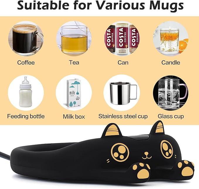 PUSEE Mug Warmer,Coffee Warmer for Desk Candle Warmer Auto Shut Off,Coffee Cup Warmer with 3 Temp Settings,Electric Beverage Warmer Plate for Coffee,Tea,Water Milk and Cocoa(Not Include Cup) - Bloomnest