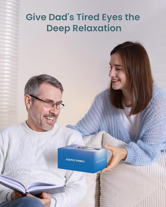 RENPHO Eye Massager with Heat and Cooling, Birthday Gifts for Mom Dad Women Men Heated Eye Mask for Migraine Relief Reduce Strain Improve Sleep Eyeris 2 RENPHO