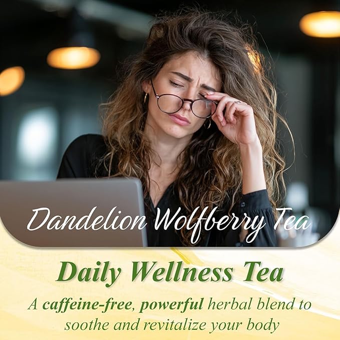 WT WEETEE Dandelion Wolfberry Tea, 10g * 20 Count Corn Firbe Tea Bags, Multiple Brewing, Made from Goji Berry Chrysanthemum Cassia Seed 7 Natural Herbal Ingredients, Wolfberry & Dandelion Herbal Tea - Bloomnest