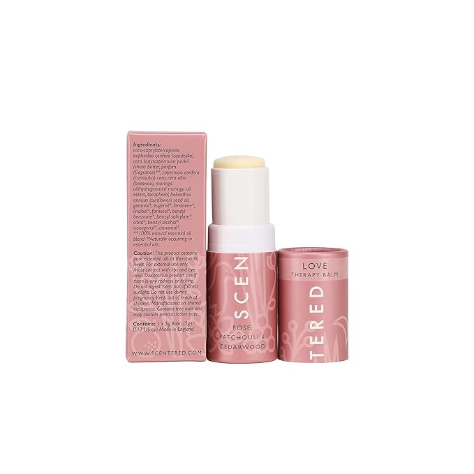 Scentered Aromatherapy Balm Stick - Love - Rose Essential Oils Rub On for Emotional Regulation & Balance - 100% Natural: Rose, Cedarwood, Ylang Ylang - Self Care Gifts for Women - Bloomnest