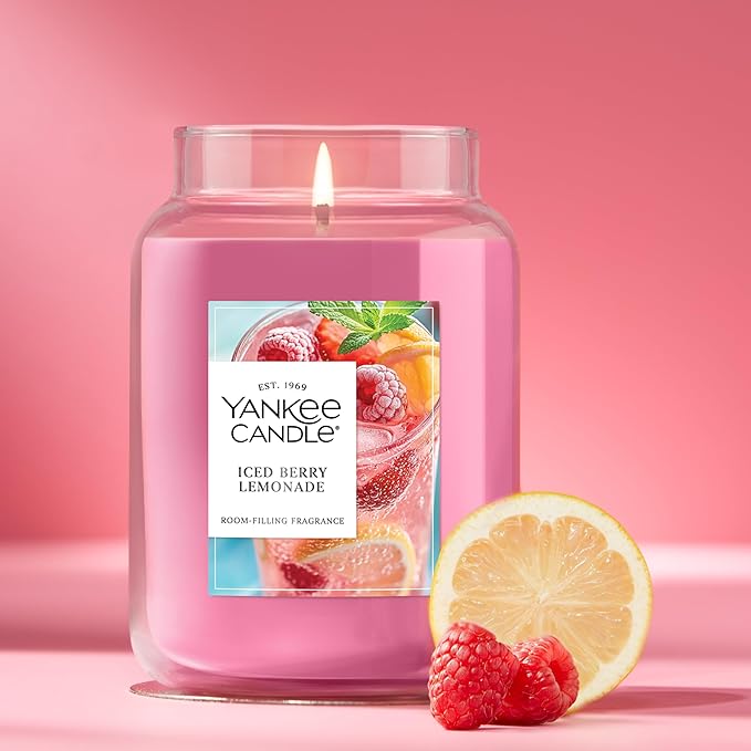 Yankee Candle Iced Berry Lemonade Scented Candle, 22oz Large Jar with up to 150 Hour Burn Time, Giftable - Bloomnest