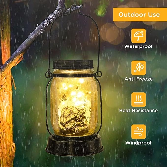 Tortoise Gifts for Women/Men Turtle Lovers Solar Lantern Mom Birthday, Mothers Day, Christmas Gifts, Turtle Solar Garden Decoration Outside for Yard, Patio,Backyard,Porch, Torches - Bloomnest