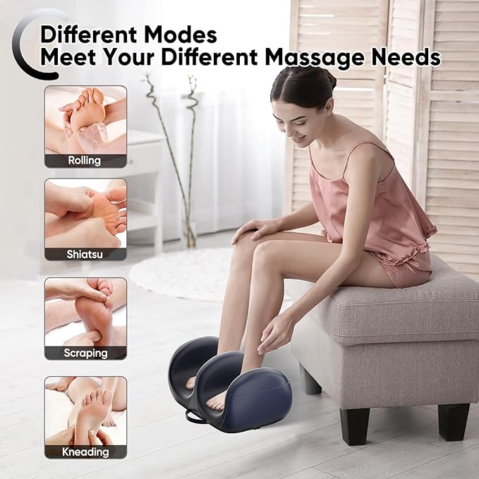 Cordless Rechargeable Foot Massager, 2025 Upgraded Foot Massager with Heat for Cord Remote Control, Portable for Home/Office Use, Gifts for Dad, Mom - Bloomnest