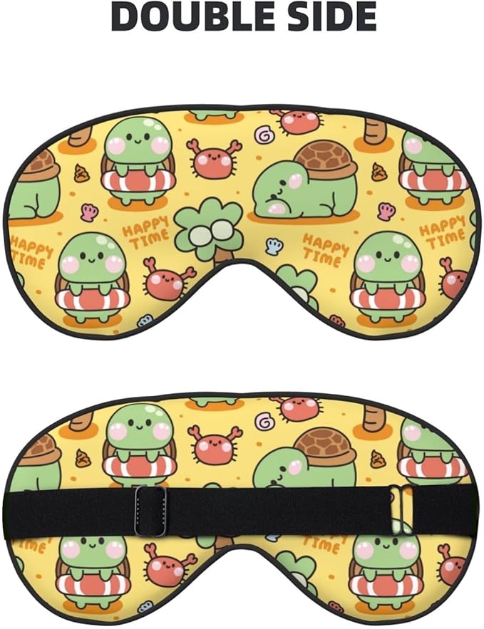 Sleep Eye Mask Cute Turtle Cartoon Marine Animal Sleep Mask for Women Men Comfortable Eye Mask with Adjustable Strap Soft Eye Cover Blindfold for Travel Yoga Nap Shift Work - Bloomnest