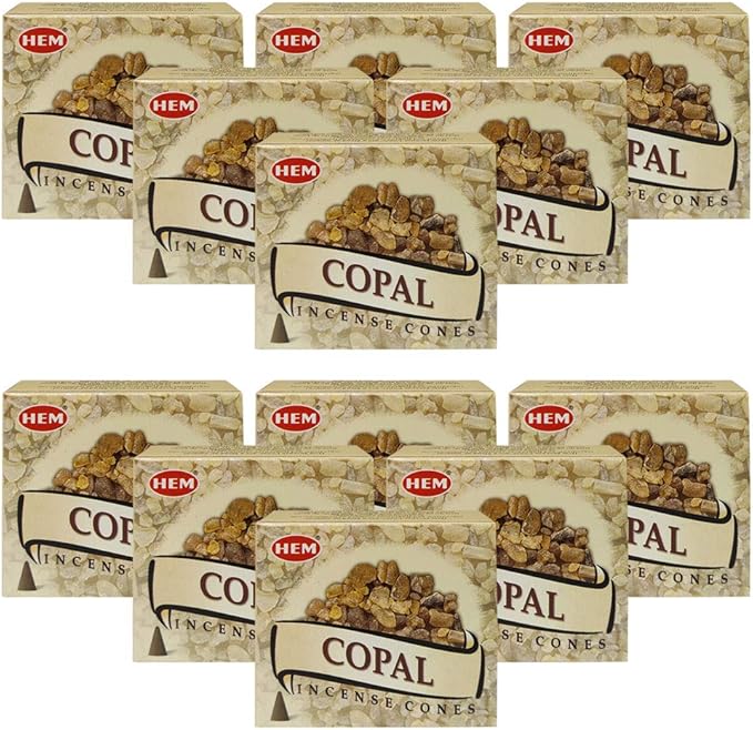 TRUMIRI Copal Incense Cones & Cone Incense Burner Bundle: 120 Pieces (12 Packs of 10)