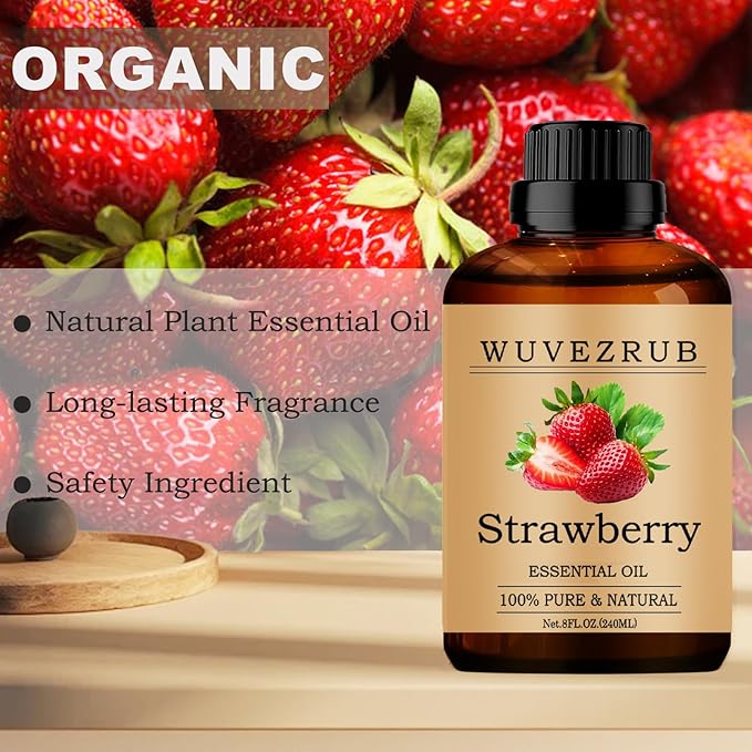 Strawberry Essential Oils, 240ML Pure and Natural Essential Oil for Aromatherapy Diffuser - Strawberry /8 Fl Oz - Bloomnest