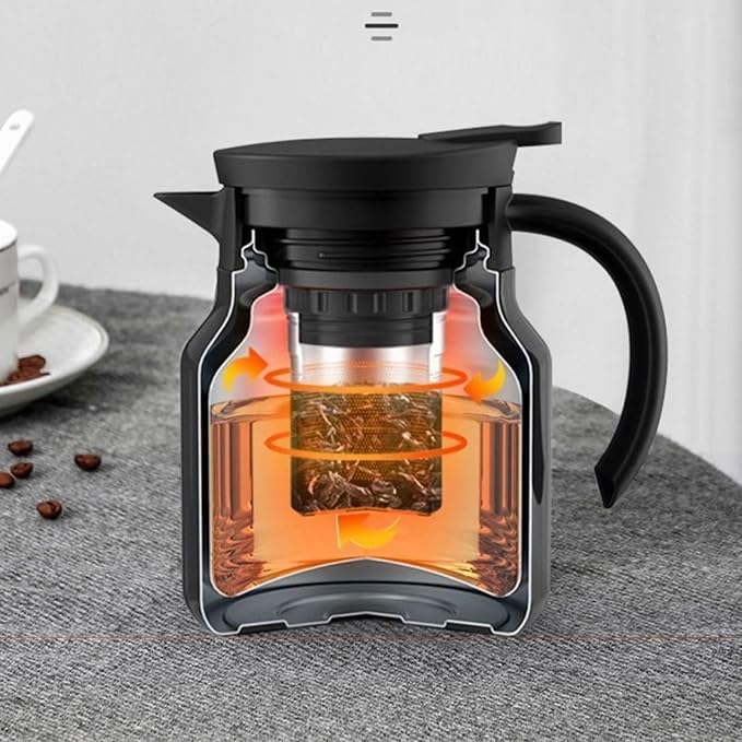 thermal teapot with infuser,Tea Pot with Infusers for Loose Tea,1000ML Thermal Teapot with Removable Infuser & Lid (B)