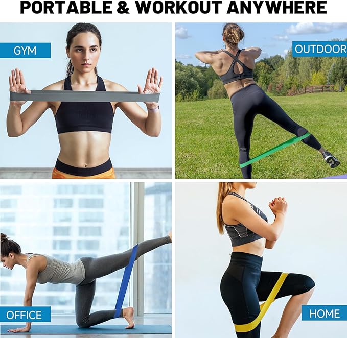 Resistance Bands, Pull Up Assist Bands - Workout Bands, Eexercise Bands, Long Resistance Bands Set for Working Out, Fitness, Training, Physical Therapy for Men Women - Bloomnest