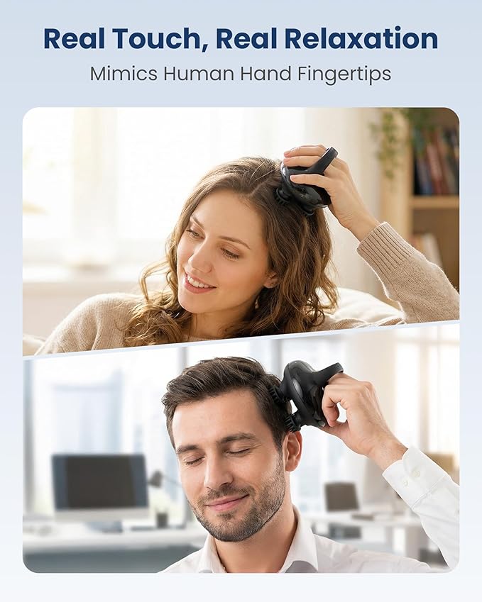 COMFIER Cordless Head Massager Scalp Massager Hair Growth with 3 kneading Modes,Waterproof Hair Massage with 8 Claws for Deep Cleansing,Body Cat Head Scratcher,Gift for Women,Men COMFIER