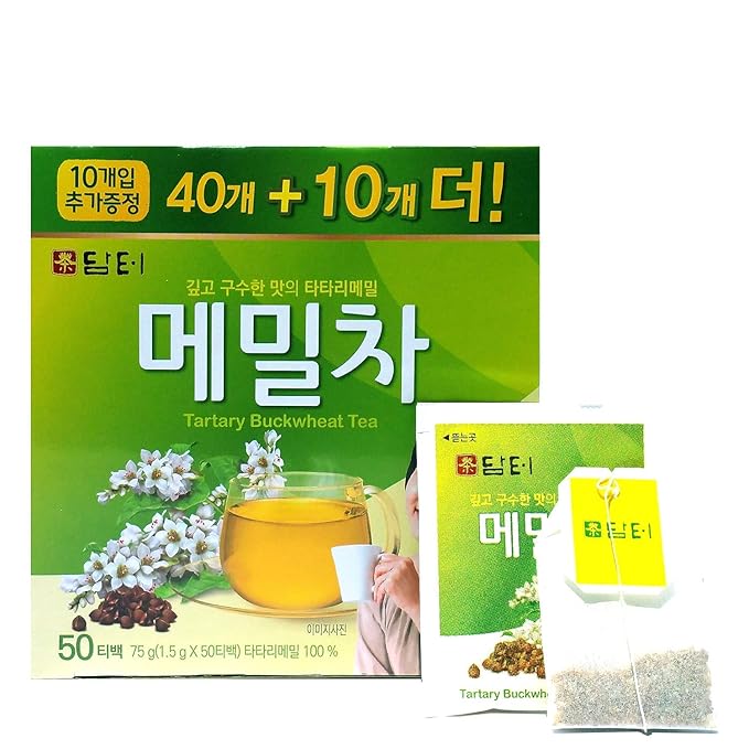 Damtuh Tartary Buckwheat Tea – Nutty & Refreshing Herbal Tea, Caffeine-Free, 50 Tea Bags (1.5g each) - Bloomnest