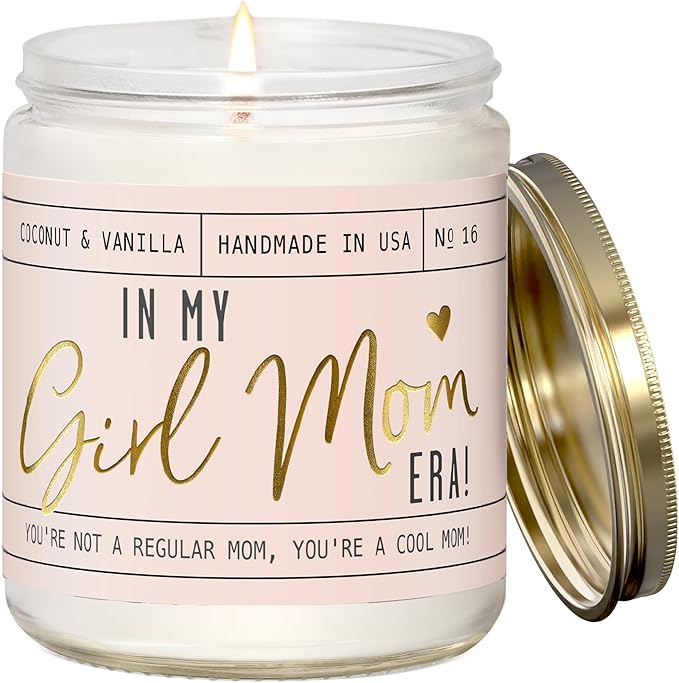 Girl Mom Gifts for Mothers Day - 'in My Girl Mom Era' Soy Candle, w/Vanilla & Coconut I It's a Mama I 50Hr Burn, Made in USA - Bloomnest