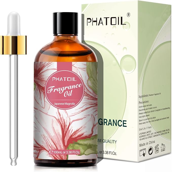 PHATOIL 3.38FL.OZ Japanese Magnolia Fragrance Oils for Aromatherapy, Essential Oils for Diffusers for Home, Perfect for Diffuser, DIY Candle and Soap Making, DIY Scented Products - 100ml - Bloomnest
