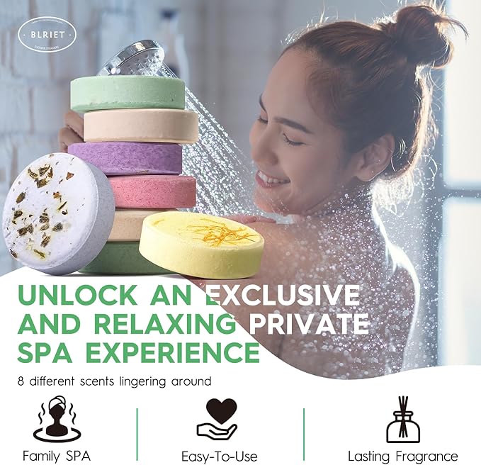 Shower Steamers Aromatherapy Spa Gifts for Women 8 Pack, Shower Bombs Birthday Gifts for Mom with Lavender Natural Essential Oils, Self Care Gifts for Women & Lover - Bloomnest