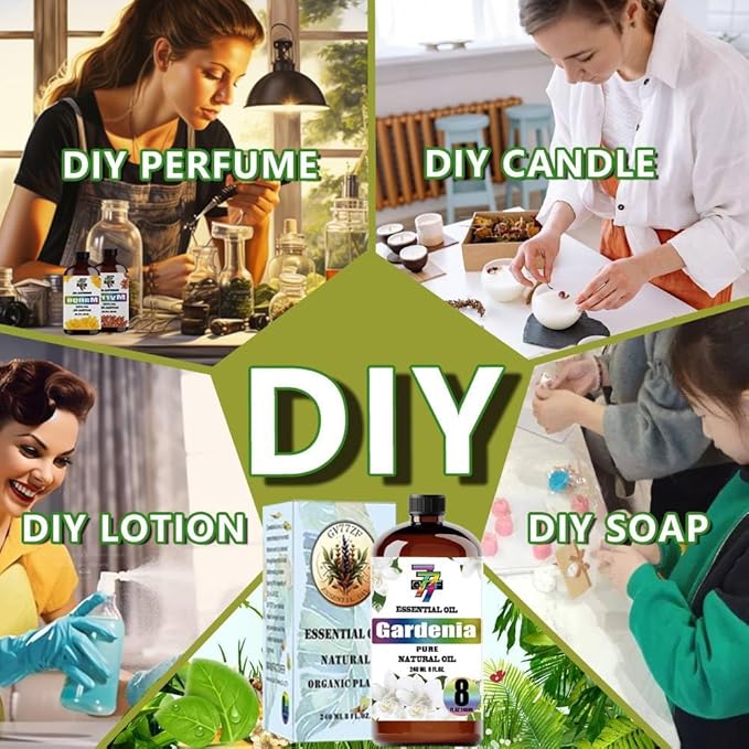 Gardenia Essential Oil (8 oz / 240 ml) – Gardenia Oils for diffusers, humidifiers, Home Baths, Cleaning Products, Yoga, DIY Soaps and DIY Scented Candles GV77ZFESSENTIALOILBUYNOW