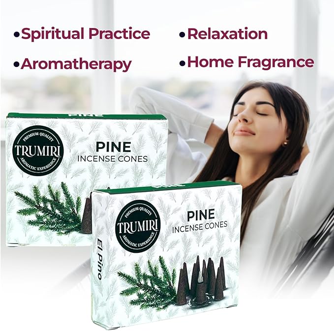 Pine Incense Cones - 60 Cones (6 Packs of 10) - Scented Incense TRUMIRI