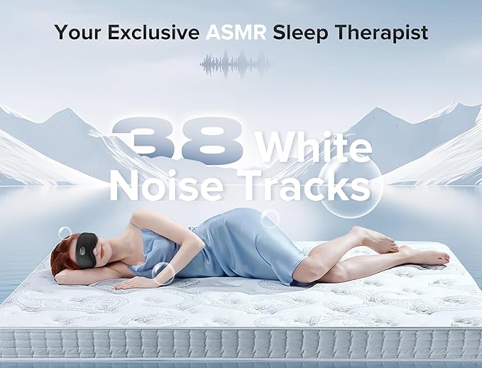 TOPOINT Sleep Mask with Bluetooth Headphones, 3D Eye Mask for Sleep Headphones with White Noise, Total Blackout, 5.4 Bluetooth, Timer, 15 Hours for Women Men, Travel, Meditation, Nap, CPAP Users - Bloomnest