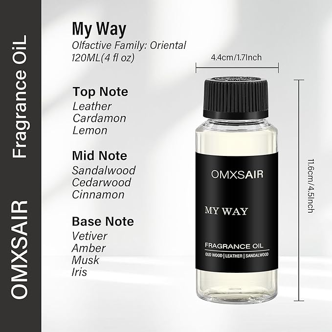 My Way Hotel Diffuser Oil & Home Luxury Fragrance Scents -120ml- Comforting Sandalwood, Cedarwood & Iris - Aromatherapy Oil Blends My Way Fragrance Essential Oils for Diffuser - Bloomnest