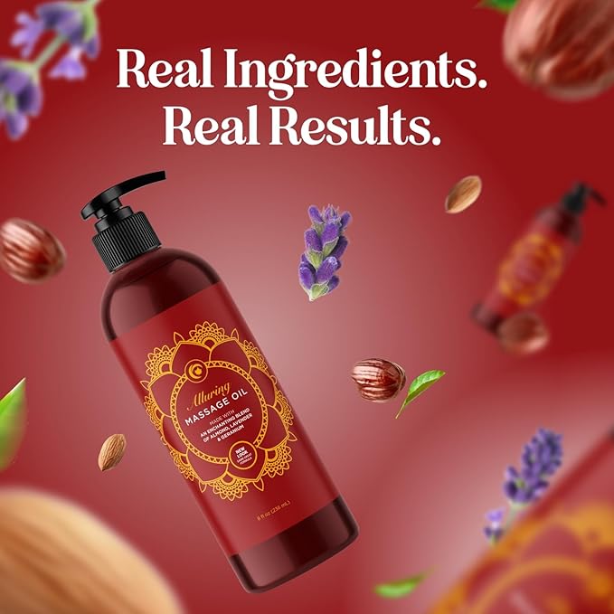 Relaxing Massage Oil for Massage Therapy - Aromatherapy Full Body Massage Oil with Enchanting Lavender Ylang Ylang Orange and Geranium Essential Oils - Naturally Scented Vegan Non GMO & Gluten Free - Bloomnest
