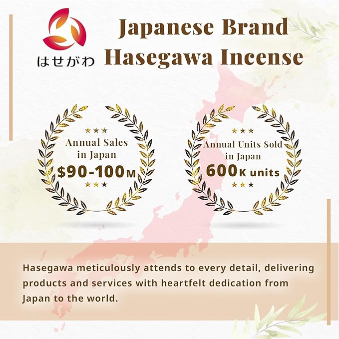 Hasegawa Hyakurakuko Premium Japanese Sandalwood Incense - Long Type, 40 Sticks with Aluminum Holder, 20-30 Min Burn Time, Made in Japan 線香 百楽香 (Vanilla) %E3%81%AF%E3%81%9B%E3%81%8C%E3%82%8F%EF%BC%88Hasegawa%EF%BC%89